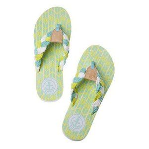 CAPE COD SHOE Supply Co. LIME Braided THONG Flip Flops HAND MADE Rope SEAFOAM
